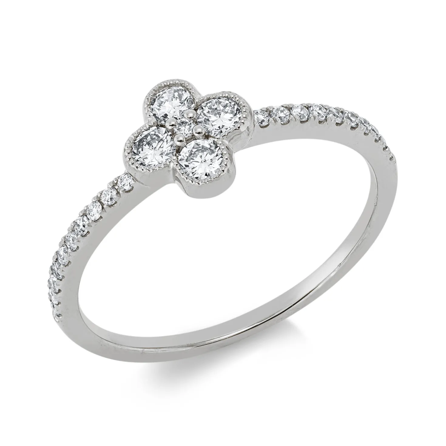 Ring aus 750 Gold Weißgold 25 Diamanten 0,34ct TW-PI B:6,8mm