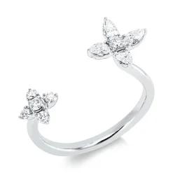 Ring aus 750 Gold Weißgold 10 Diamanten 0,43ct TW-PI B:9,5mm