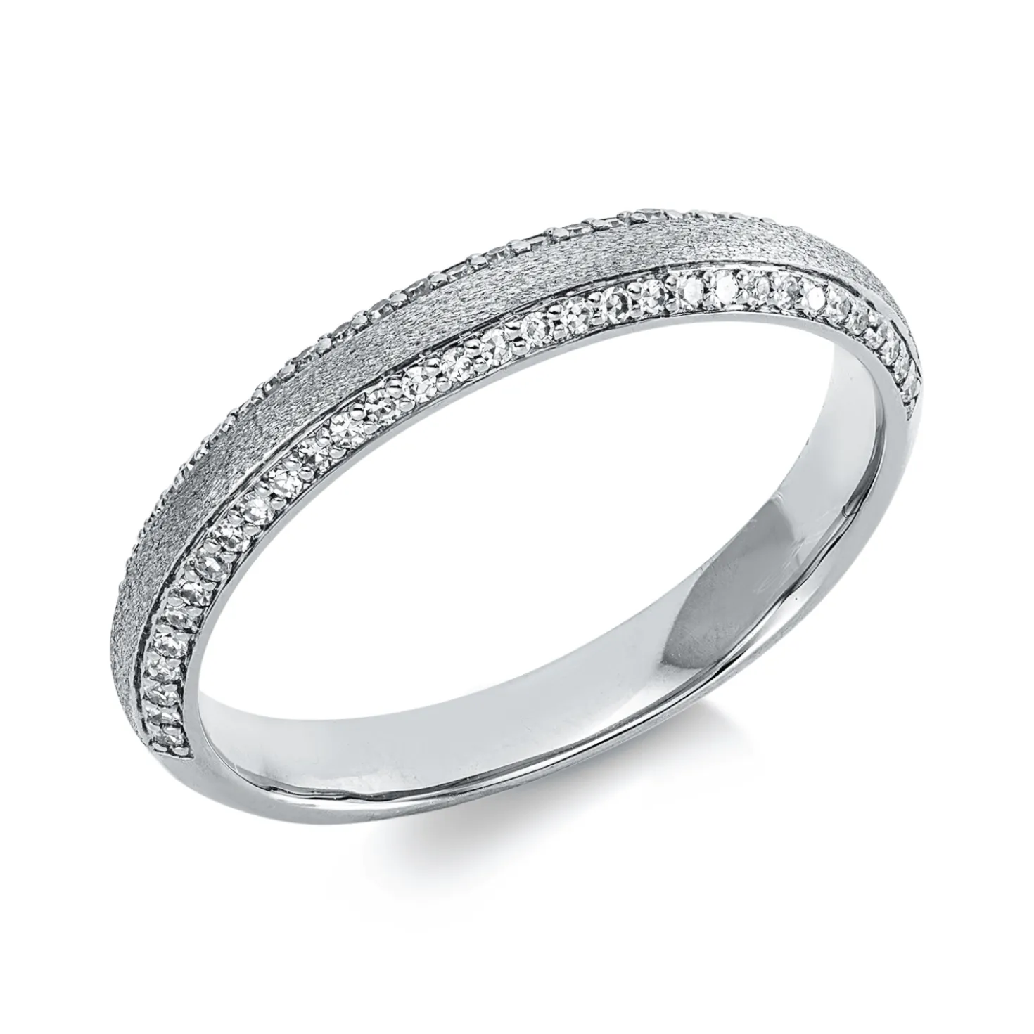 Ring aus 750 Gold Weißgold 64 Diamanten 0,19ct TW-SI B:3,2mm