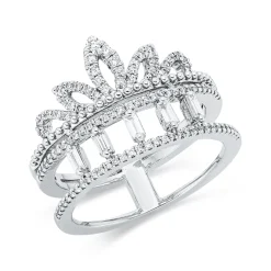 Ring aus 750 Gold Weißgold 106 Diamanten 0,44ct TW-SI B:13,5mm