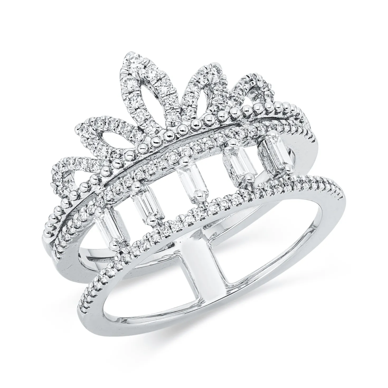 Ring aus 750 Gold Weißgold 106 Diamanten 0,44ct TW-SI B:13,5mm