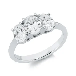 Ring aus 750 Gold Weißgold 3 Diamanten 2ct TW-SI1 B:6,7mm