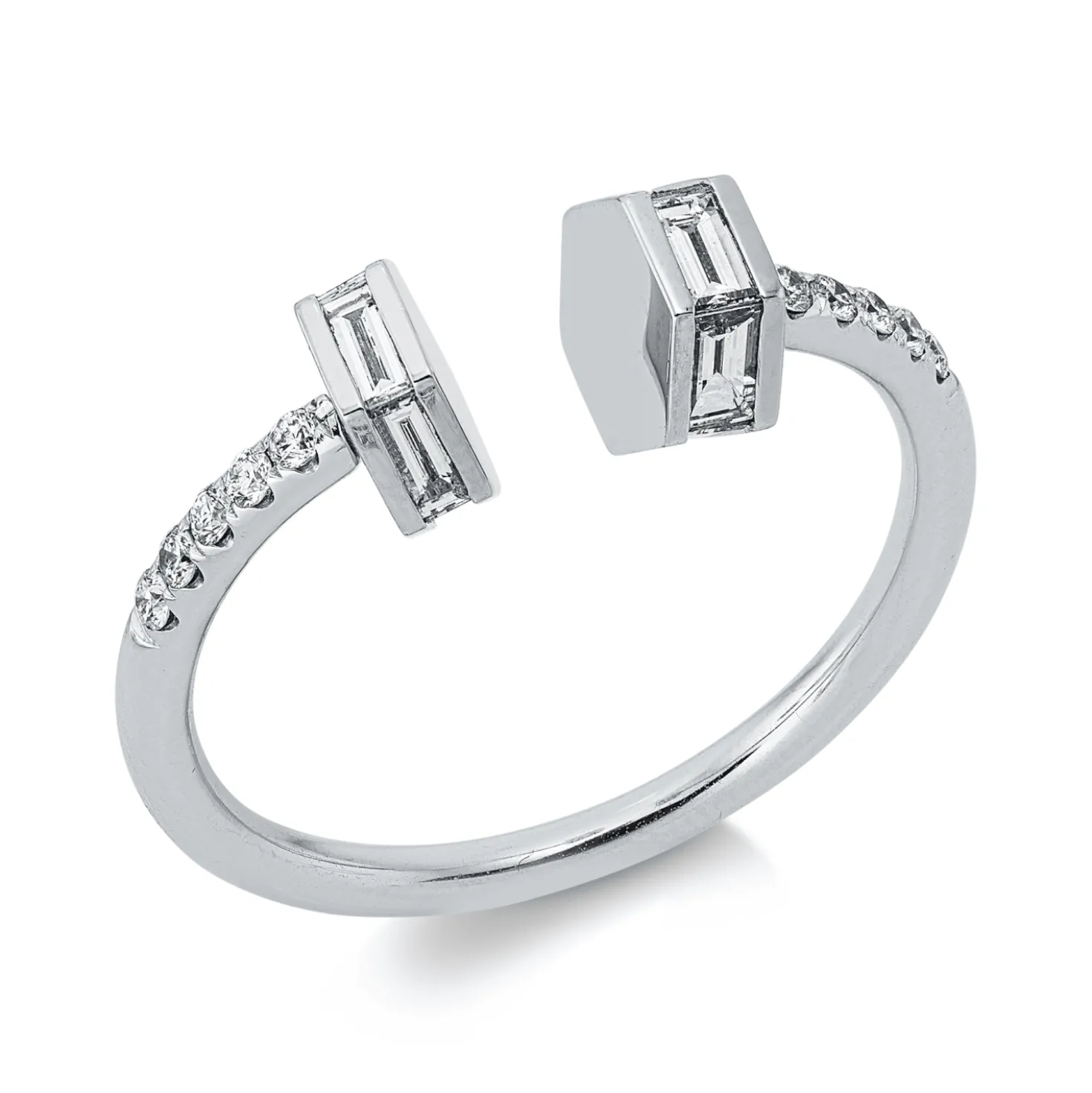 Ring aus 750 Gold Weißgold 22 Diamanten 0,67ct TW-SI B:6,6mm