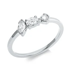 Ring aus 750 Gold Weißgold 3 Diamanten 0,35ct TW-SI B:5,1mm
