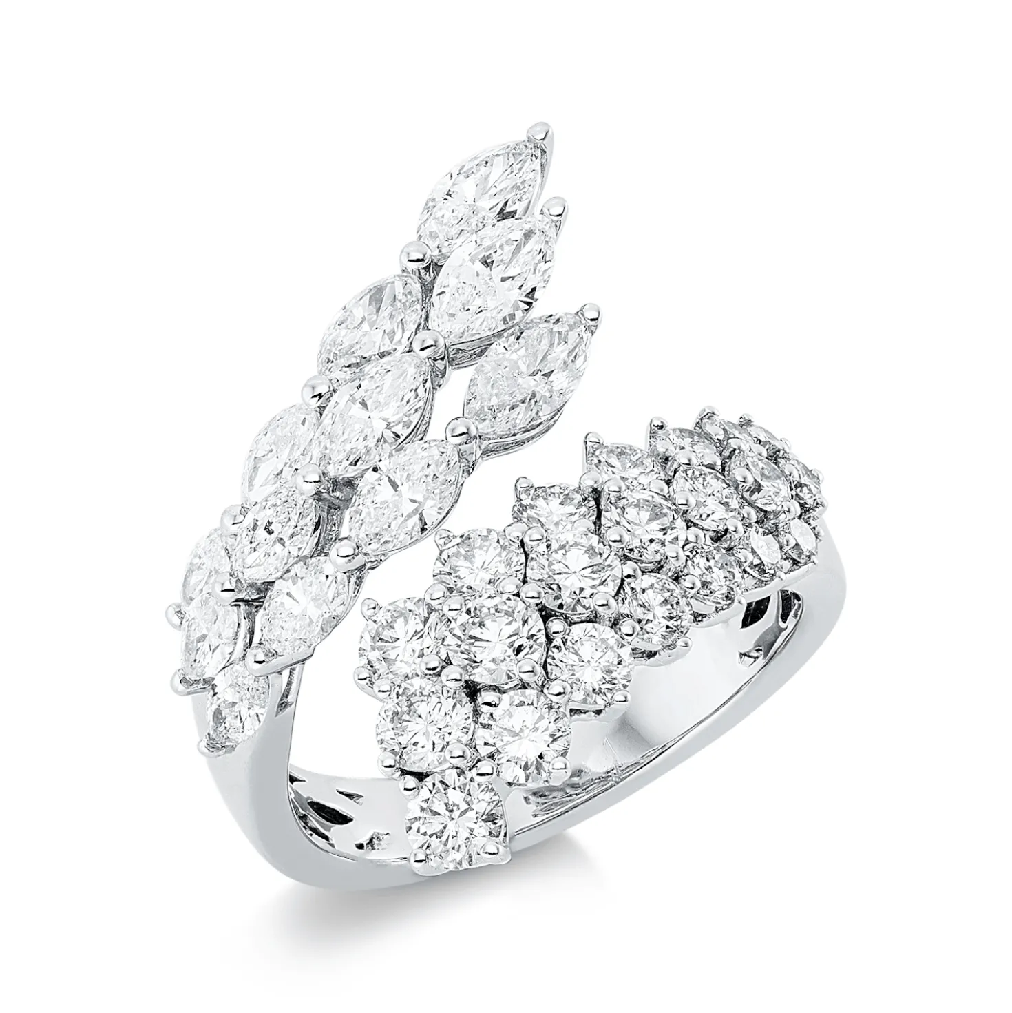 Ring aus 750 Gold Weißgold 33 Diamanten 2,81ct TW-SI B:22,5mm