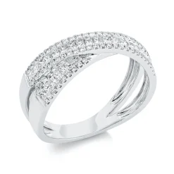 Ring aus 750 Gold Weißgold 107 Diamanten 0,64ct TW-SI B:7,4mm