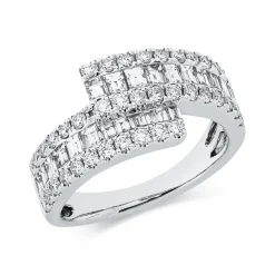 Ring aus 750 Gold Weißgold 62 Diamanten 1,59ct TW-SI B:10mm
