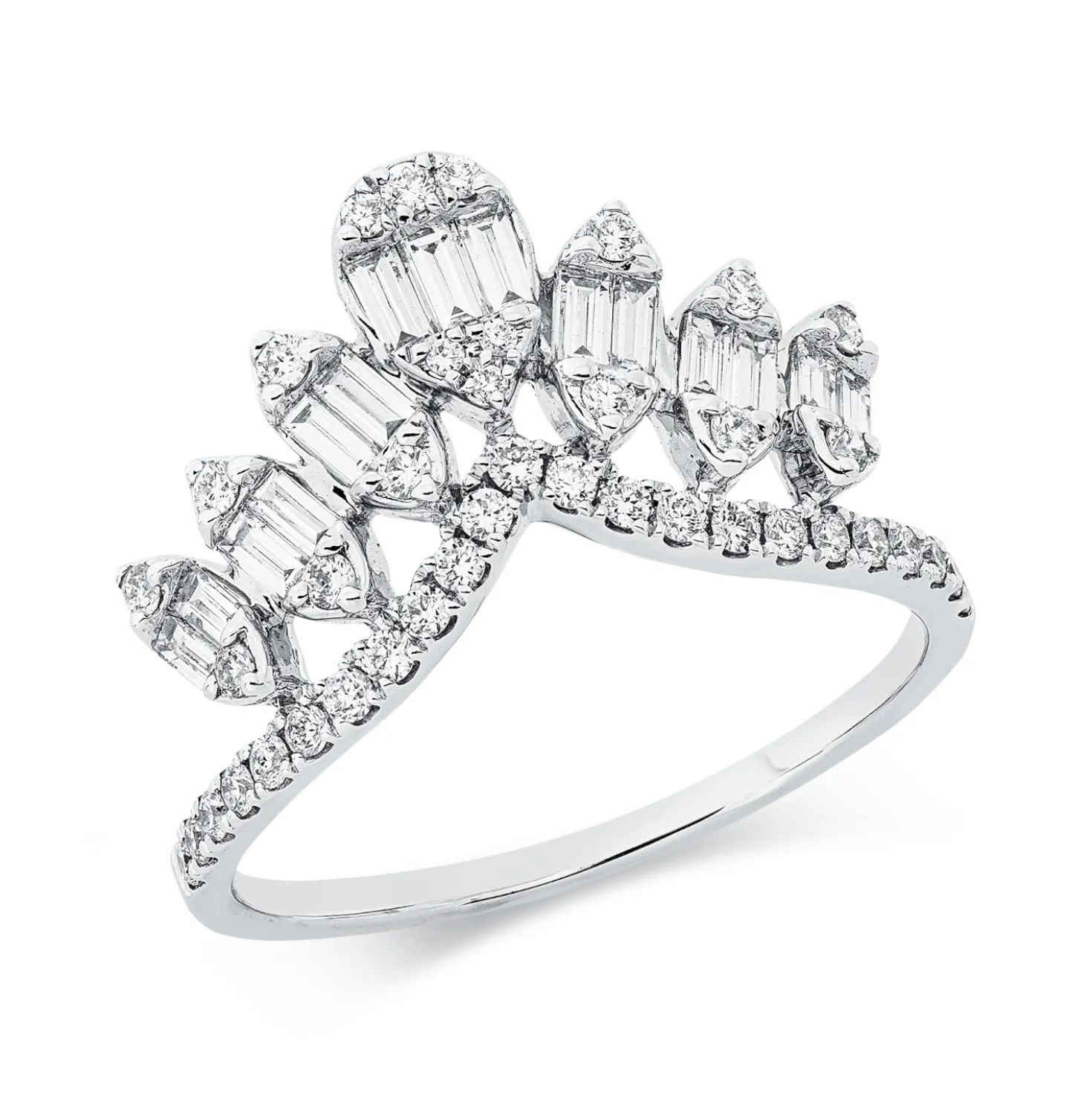 Ring aus 750 Gold Weißgold 56 Diamanten 0,68ct TW-SI B:11,2mm