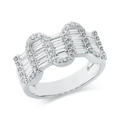 Ring aus 750 Gold Weißgold 70 Diamanten 1,25ct TW-SI B:10,3mm