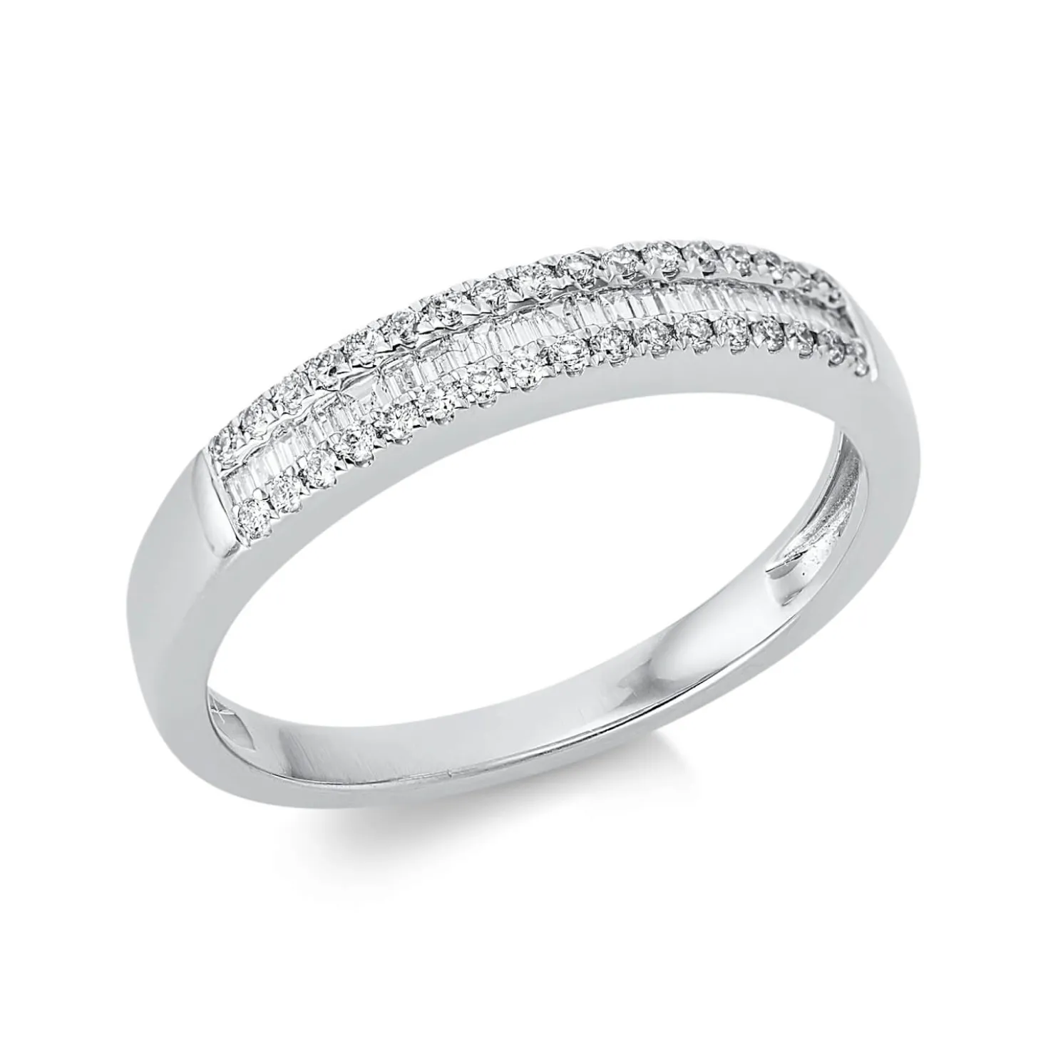 Ring aus 750 Gold Weißgold 58 Diamanten 0,25ct TW-SI B:3,5mm