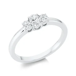 Ring aus 750 Gold Weißgold 3 Diamanten 0,45ct TW-SI B:4,8mm
