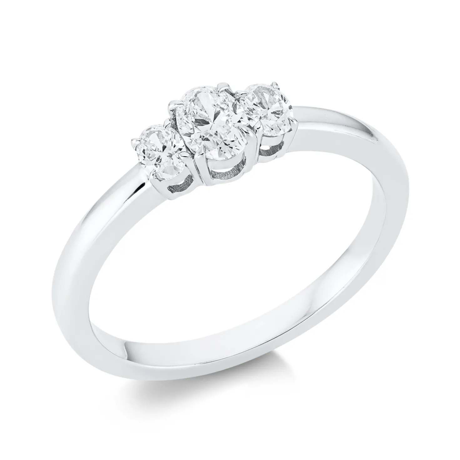 Ring aus 750 Gold Weißgold 3 Diamanten 0,45ct TW-SI B:4,8mm