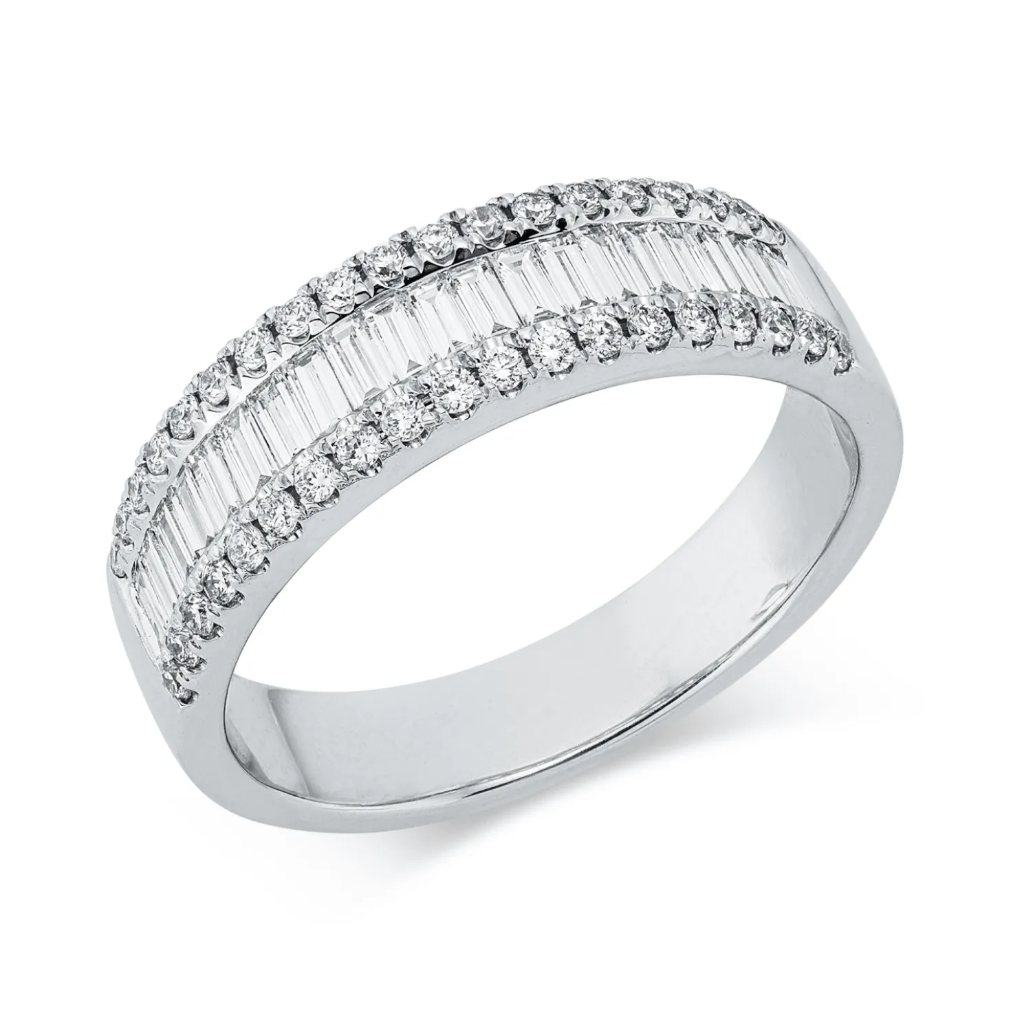 Ring aus 750 Gold Weißgold 58 Diamanten 0,67ct TW-SI B:5,5mm