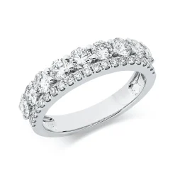 Ring aus 750 Gold Weißgold 30 Diamanten 1,56ct TW-SI B:5mm