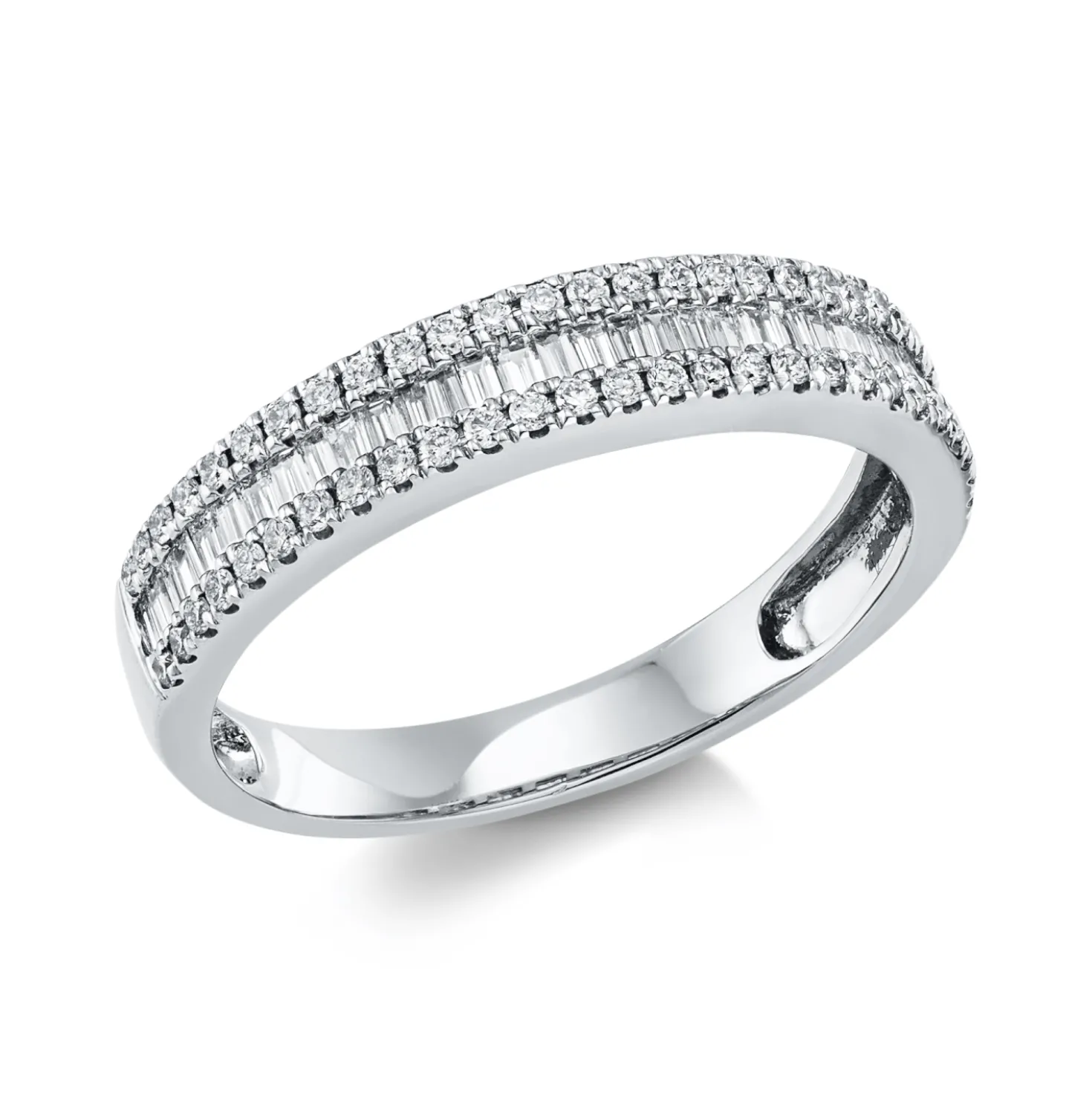 Ring aus 750 Gold Weißgold 87 Diamanten 0,52ct TW-SI B:4,2mm