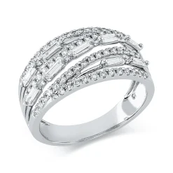 Ring aus 750 Gold Weißgold 69 Diamanten 0,71ct TW-SI B:10mm