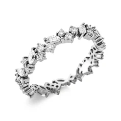 Ring aus 750 Gold Weißgold 37 Diamanten 0,93ct TW-SI B:3,8mm