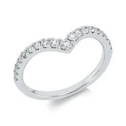 Ring aus 750 Gold Weißgold 19 Diamanten 0,43ct TW-SI B:5,7mm