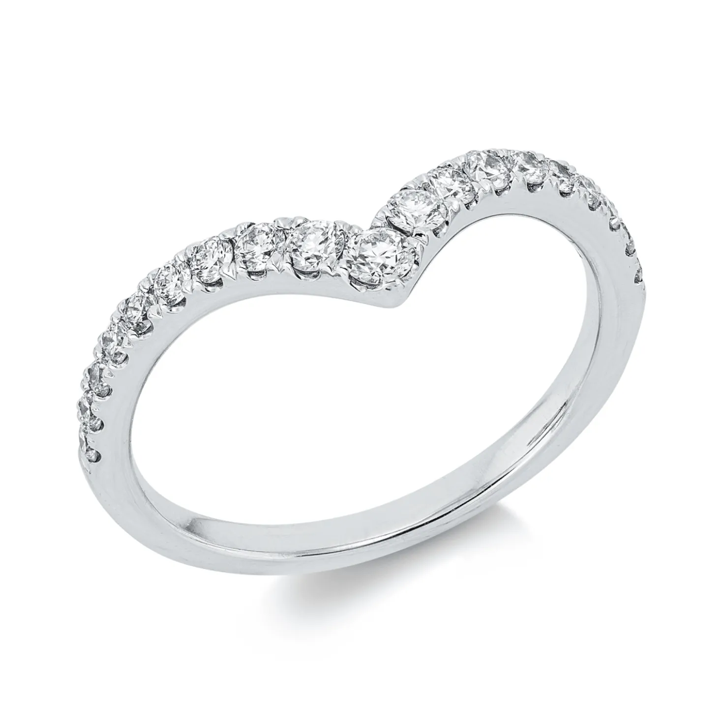 Ring aus 750 Gold Weißgold 19 Diamanten 0,43ct TW-SI B:5,7mm