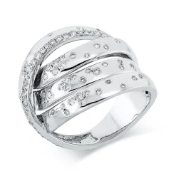 Ring aus 585 Gold Weißgold 78 Diamanten 0,62ct TW-SI B:17,7mm