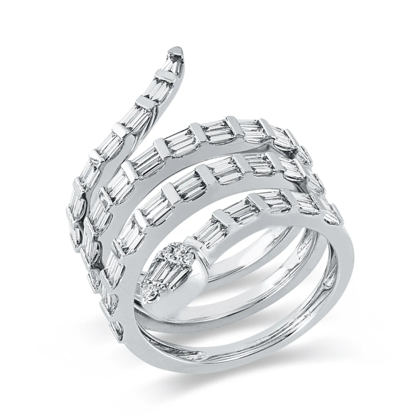 Ring aus 750 Gold Weißgold 70 Diamanten 1,36ct TW-SI B:25mm