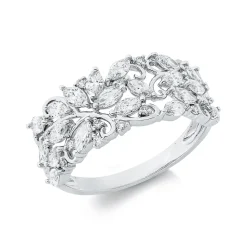 Ring aus 750 Gold Weißgold 33 Diamanten 1,09ct TW-SI B:9mm