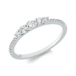 Ring aus 750 Gold Weißgold 19 Diamanten 0,34ct TW-SI B:2,7mm