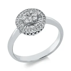 Ring aus 750 Gold Weißgold 60 Diamanten 0,38ct TW-SI B:9,9mm