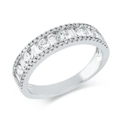 Ring aus 750 Gold Weißgold 67 Diamanten 0,86ct TW-SI B:4,7mm
