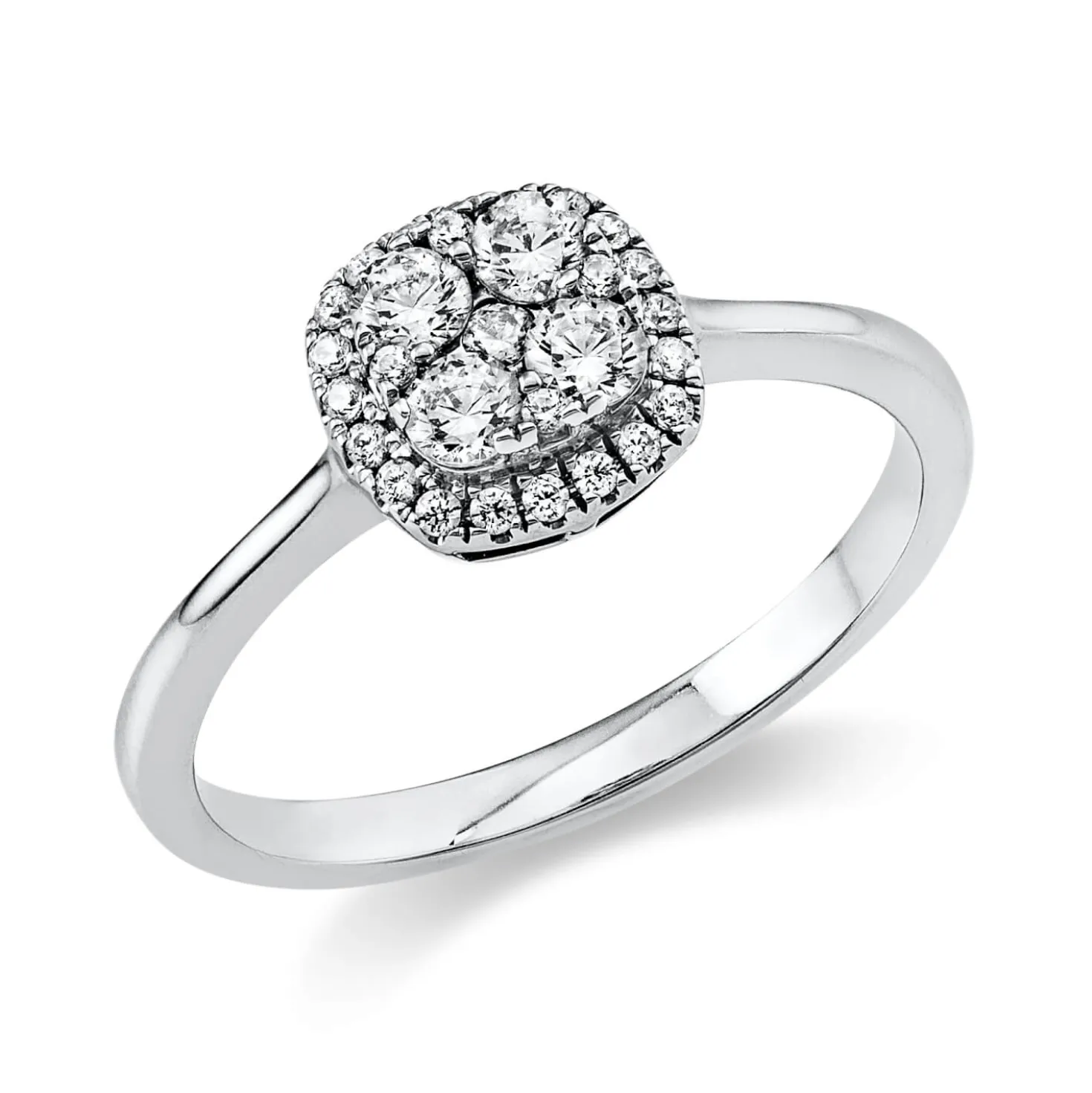 Ring aus 585 Gold Weißgold 29 Diamanten 0,35ct TW-SI B:10,2mm