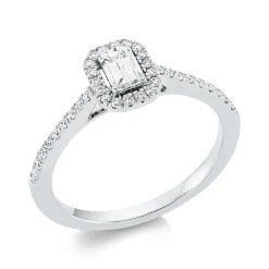 Ring aus 750 Gold Weißgold 37 Diamanten 0,62ct TW-SI B:7,9mm