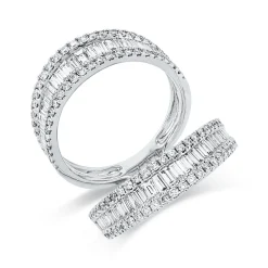 Ring aus 750 Gold Weißgold 168 Diamanten 1,64ct TW-SI B:25,8mm