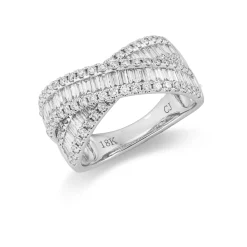 Ring aus 750 Gold Weißgold 131 Diamanten 1,57ct TW-SI B:10,1mm