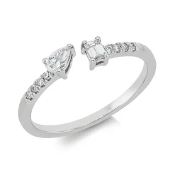 Ring aus 750 Gold Weißgold 10 Diamanten 0,27ct TW-SI B:3,8mm
