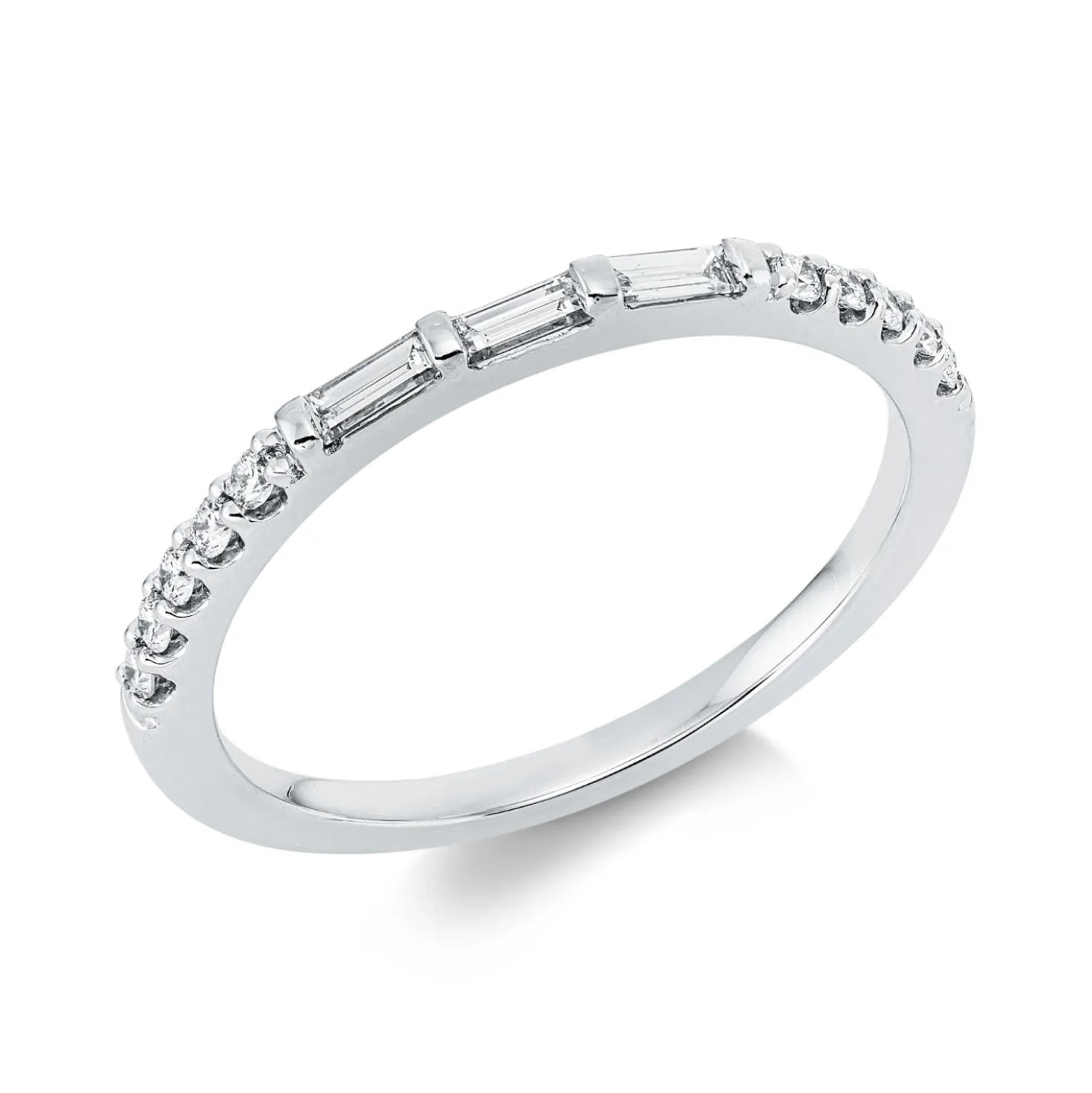 Ring aus 750 Gold Weißgold 13 Diamanten 0,22ct TW-SI B:1,4mm
