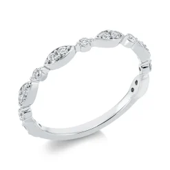 Ring aus 750 Gold Weißgold 17 Diamanten 0,28ct TW-SI B:2,4mm