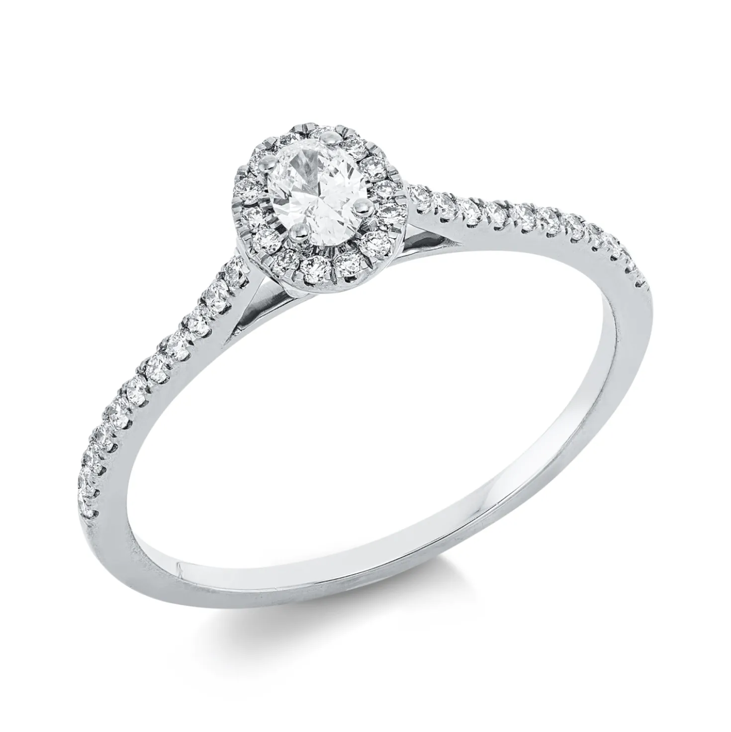 Ring aus 750 Gold Weißgold 37 Diamanten 0,31ct TW-SI B:6,2mm