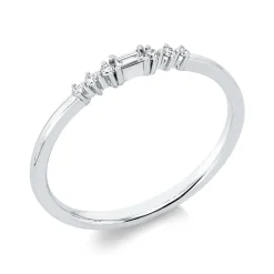 Ring aus 750 Gold Weißgold 7 Diamanten 0,07ct TW-SI B:1,9mm