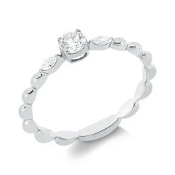 Ring aus 750 Gold Weißgold 3 Diamanten 0,27ct TW-SI B:3,8mm
