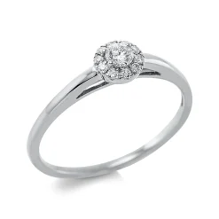 Ring aus 750 Gold Weißgold 11 Diamanten 0,18ct TW-SI B:5,1mm