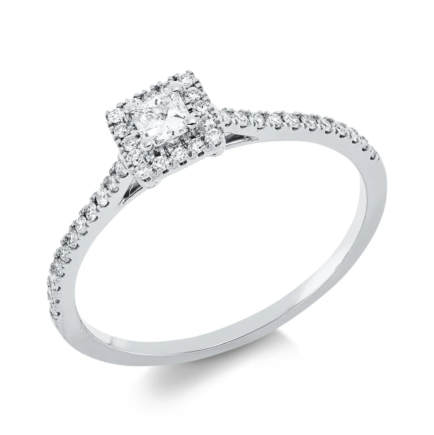 Ring aus 750 Gold Weißgold 39 Diamanten 0,32ct TW-SI B:5,3mm