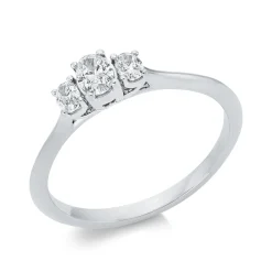 Ring aus 750 Gold Weißgold 3 Diamanten 0,36ct TW-SI B:4,5mm