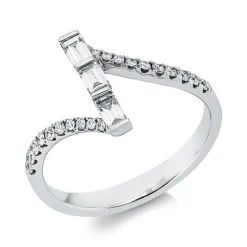 Ring aus 750 Gold Weißgold 23 Diamanten 0,45ct TW-SI B:11,8mm
