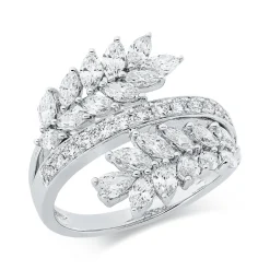 Ring aus 750 Gold Weißgold 35 Diamanten 1,72ct TW-SI H:19,8mm
