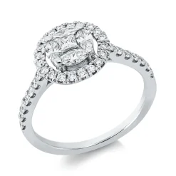 Ring aus 750 Gold Weißgold 39 Diamanten 0,76ct TW-SI Ø10,5mm