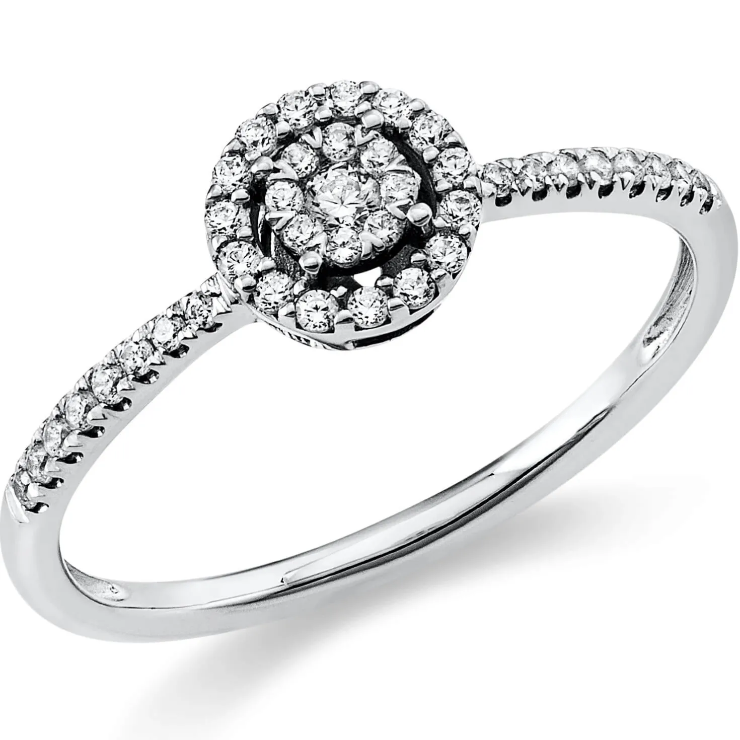 Ring aus 750 Gold Weißgold 40 Diamanten 0,21ct TW-SI Ø6,5mm