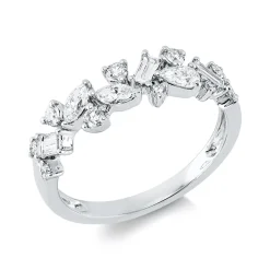 Ring aus 750 Gold Weißgold 16 Diamanten 0,61ct TW-VSI/SI B:5,6mm