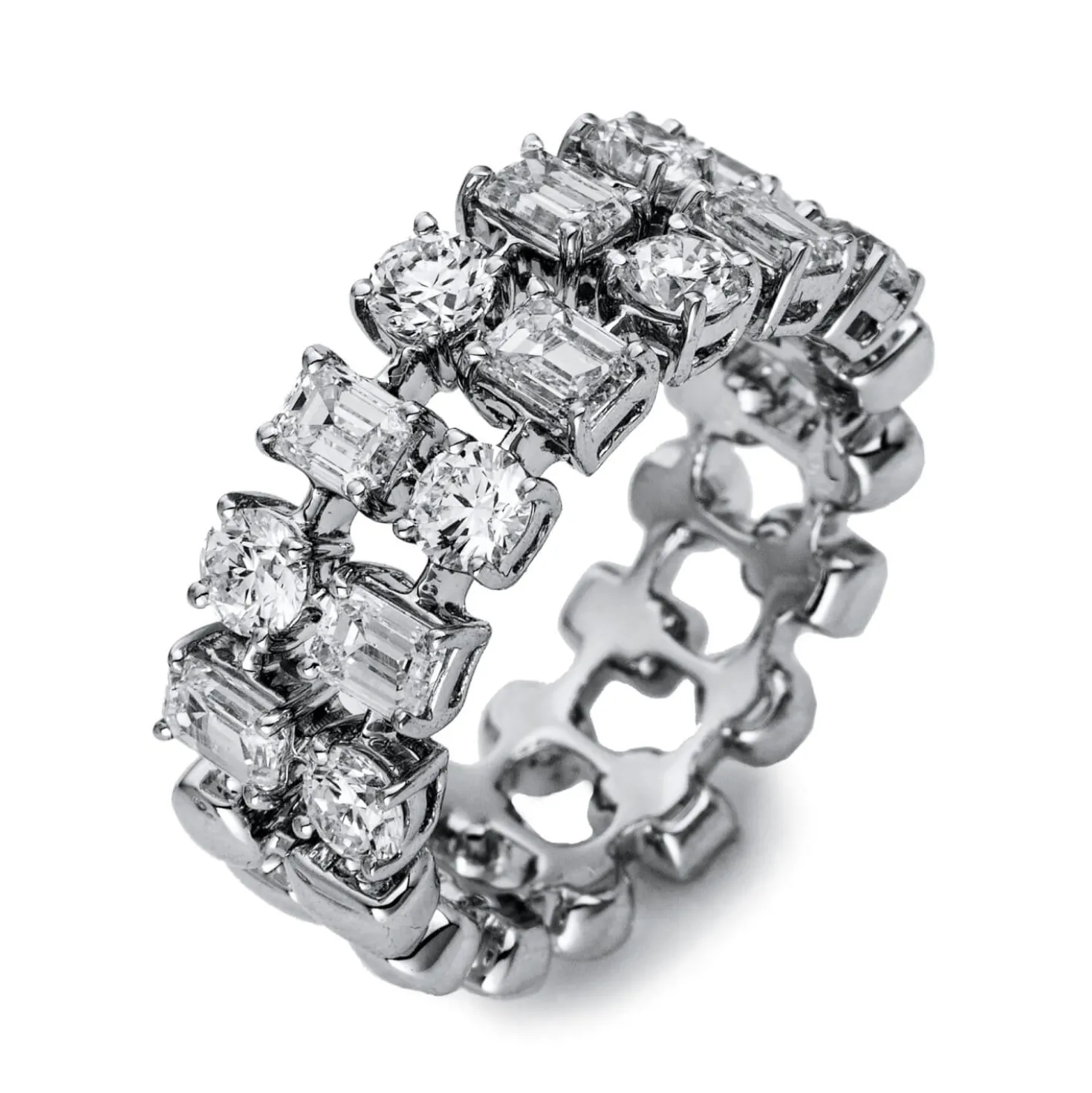 Ring aus 750 Gold Weißgold 14 Diamanten 2,31ct TW-VSI/SI B:7,9mm