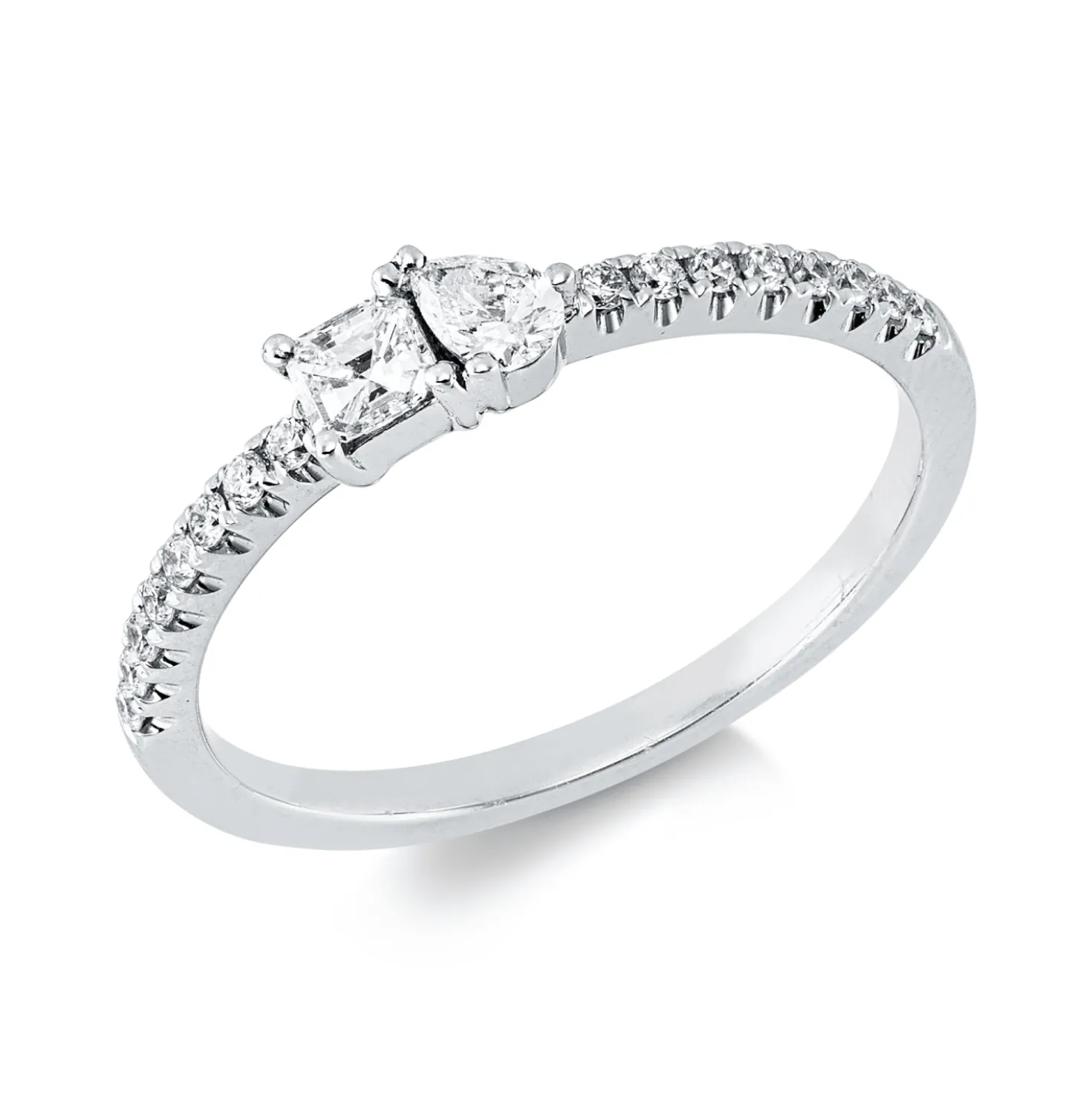 Ring aus 750 Gold Weißgold 18 Diamanten 0,29ct TW-VSI/SI B:3,6mm
