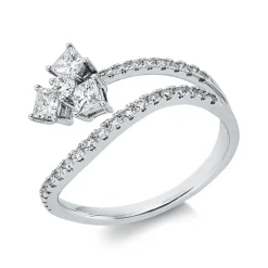 Ring aus 585 Gold Weißgold 33 Diamanten 0,63ct W-SI B:8mm